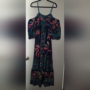 NWOT Navy Floral Off-Shoulder Maxi Dress